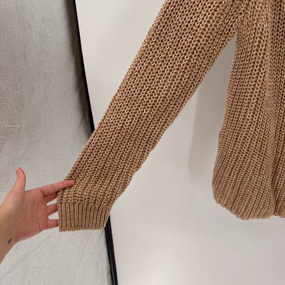 Gap Beige 100% Cotton Knit Oversized Sweater Women's Size Large - Picture 5 of 8